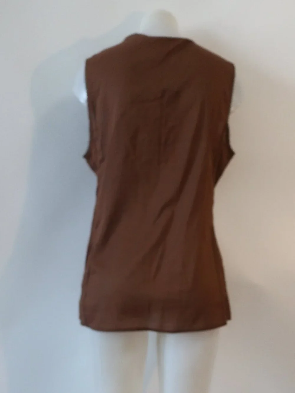 NWT Women Tori Burch Brown (Item- 17) Cotton Sleeveless Rachel Top 12